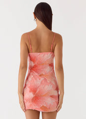 Liyah Beaded Mini Dress - Papaya